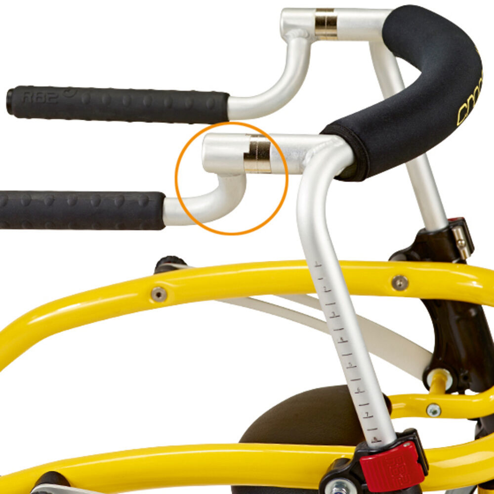 Allows you to grow in width as well as in height. Positioning the grips close to the body gives better support and a better walking position.