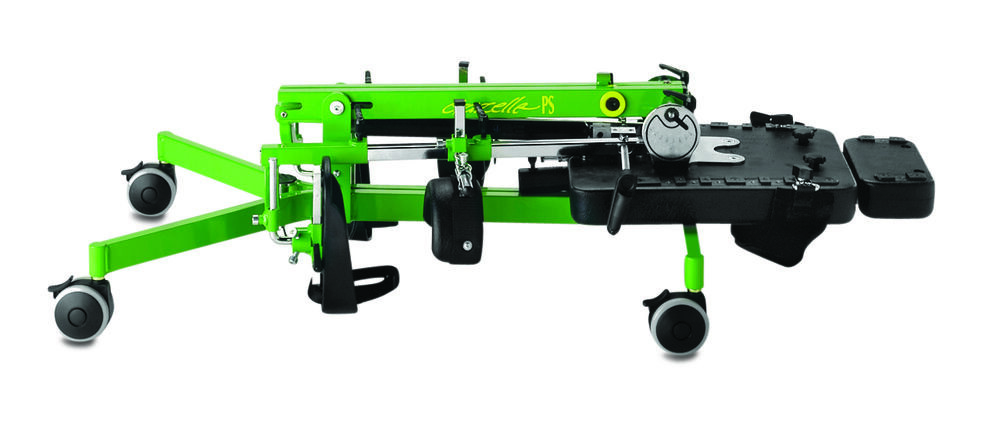 From the upright position the Gazelle PS is easily folded. By loosening only one screw, abducting the legs and by lifting it slightly, the Gazelle PS is folded for storage or transportation