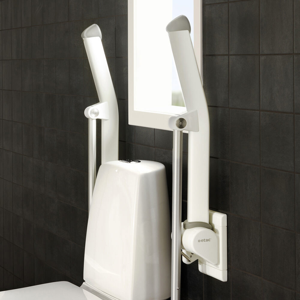 The arm supports take up very little room when folded up, while the angled shape makes\
them easy to reach, grip and fold down.