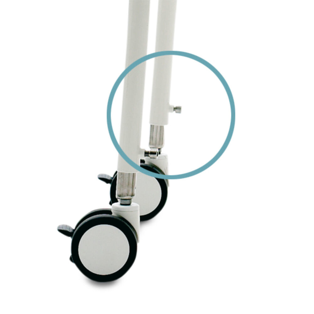 The stainless steel legs adjust to accommodate most toilets